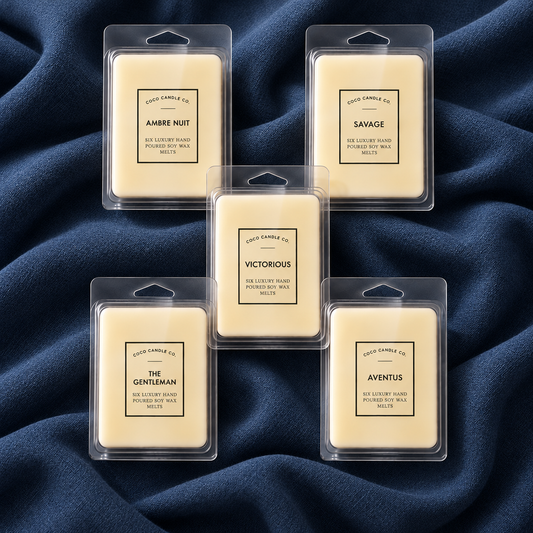 Male Designer Wax Melt Discovery Bundle - 5 Luxury Soy Melts - Coco Candle Co.