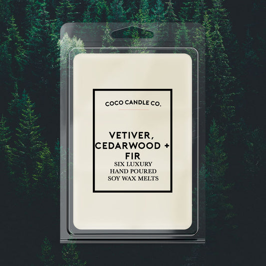 Vetiver Cedarwood and Fir Wax Melts - Coco Candle Co.